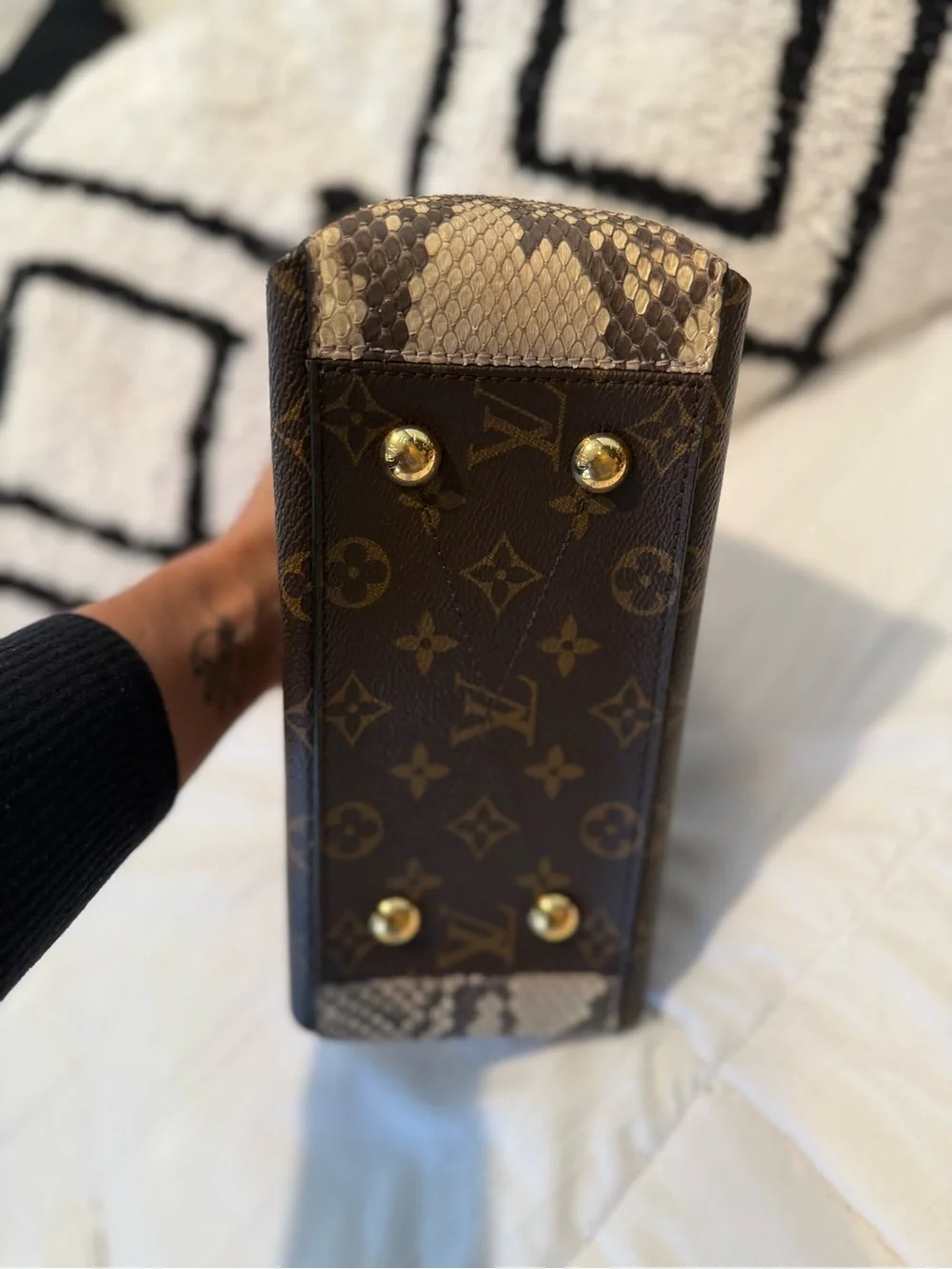 Louis Vuitton Monogram & Genuine Python Chain Shoulder Bag – Rare